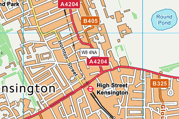 W8 4NA map - OS VectorMap District (Ordnance Survey)