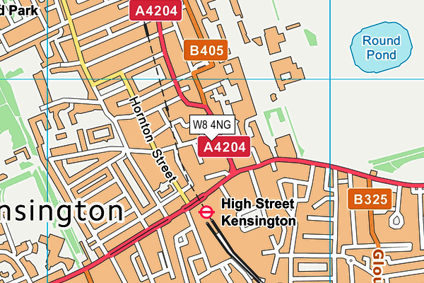 W8 4NG map - OS VectorMap District (Ordnance Survey)