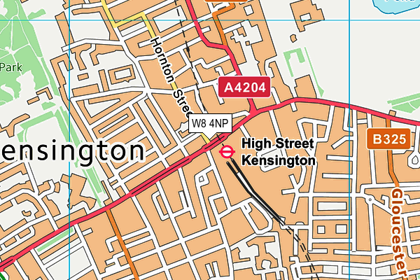 W8 4NP map - OS VectorMap District (Ordnance Survey)