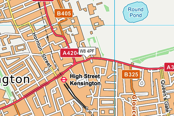 W8 4PF map - OS VectorMap District (Ordnance Survey)