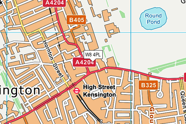 Ashbourne College map (W8 4PL) - OS VectorMap District (Ordnance Survey)