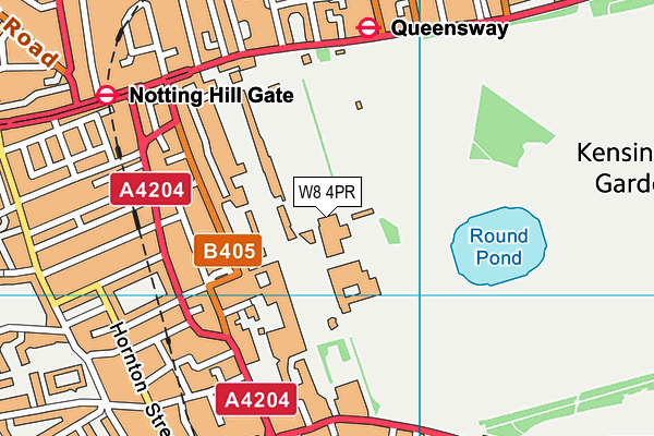 W8 4PR map - OS VectorMap District (Ordnance Survey)