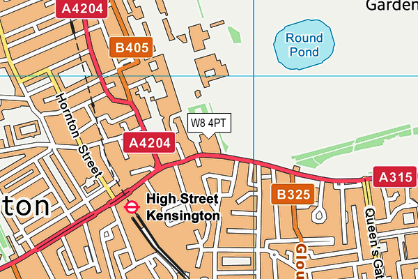 Anytime Fitness (Kensington) map (W8 4PT) - OS VectorMap District (Ordnance Survey)