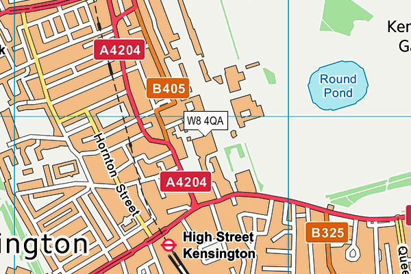 W8 4QA map - OS VectorMap District (Ordnance Survey)