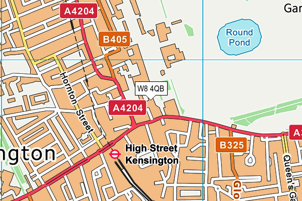 W8 4QB map - OS VectorMap District (Ordnance Survey)