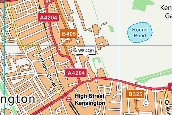 W8 4QD map - OS VectorMap District (Ordnance Survey)