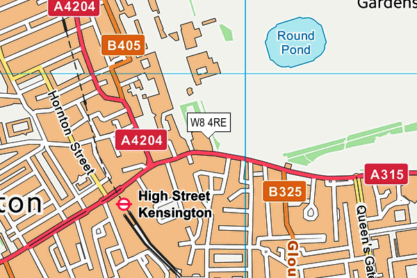 W8 4RE map - OS VectorMap District (Ordnance Survey)