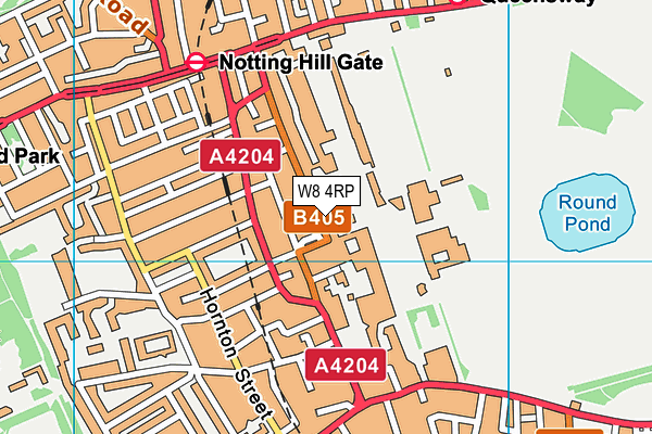W8 4RP map - OS VectorMap District (Ordnance Survey)