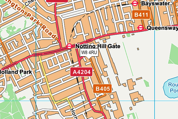 W8 4RU map - OS VectorMap District (Ordnance Survey)