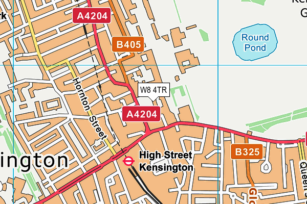W8 4TR map - OS VectorMap District (Ordnance Survey)