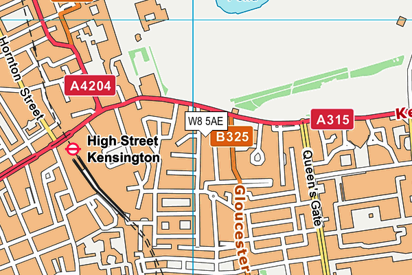 W8 5AE map - OS VectorMap District (Ordnance Survey)
