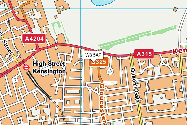 W8 5AP map - OS VectorMap District (Ordnance Survey)