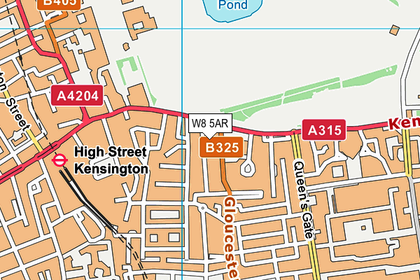 W8 5AR map - OS VectorMap District (Ordnance Survey)