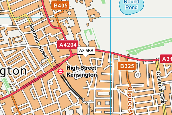 W8 5BB map - OS VectorMap District (Ordnance Survey)