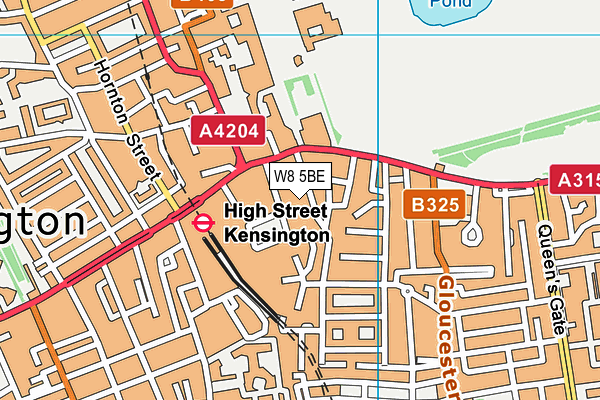 W8 5BE map - OS VectorMap District (Ordnance Survey)