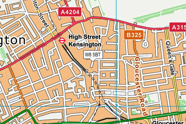 W8 5BT map - OS VectorMap District (Ordnance Survey)