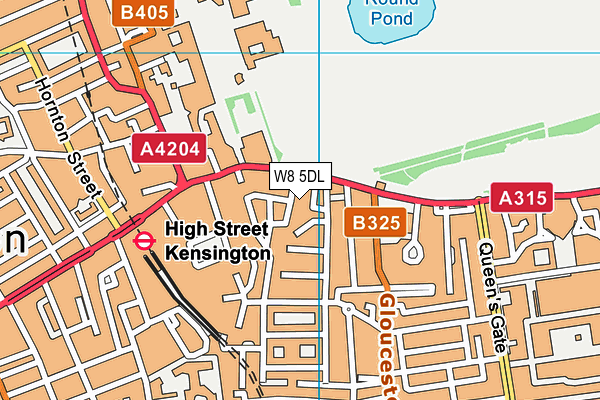 W8 5DL map - OS VectorMap District (Ordnance Survey)