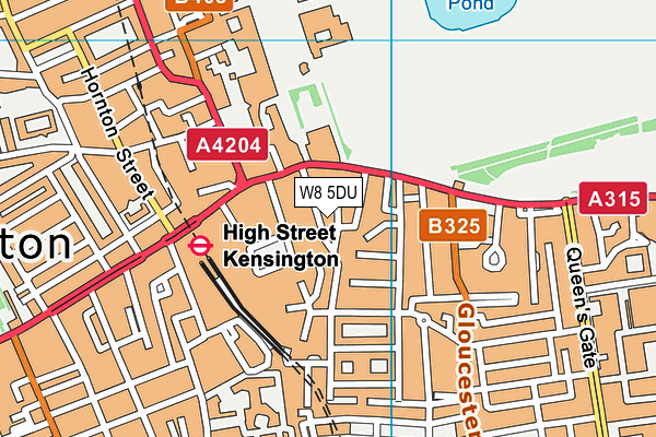 W8 5DU map - OS VectorMap District (Ordnance Survey)