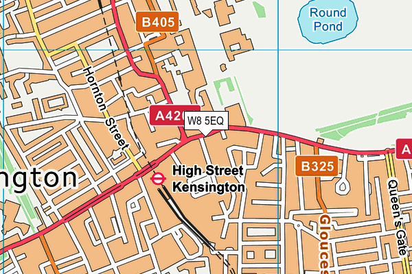 W8 5EQ map - OS VectorMap District (Ordnance Survey)