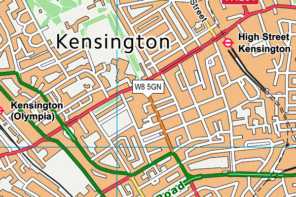 W8 5GN map - OS VectorMap District (Ordnance Survey)