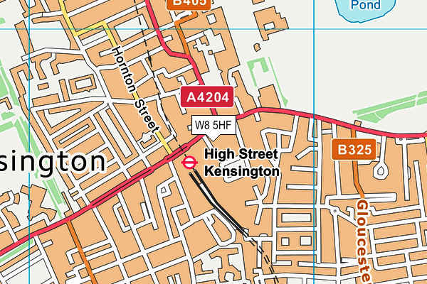 W8 5HF map - OS VectorMap District (Ordnance Survey)