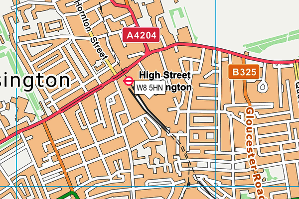 W8 5HN map - OS VectorMap District (Ordnance Survey)