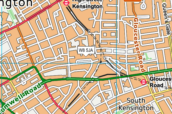 W8 5JA map - OS VectorMap District (Ordnance Survey)