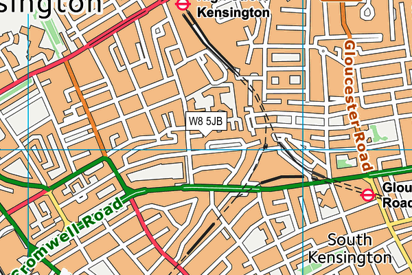 W8 5JB map - OS VectorMap District (Ordnance Survey)
