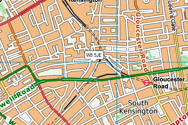 W8 5JE map - OS VectorMap District (Ordnance Survey)