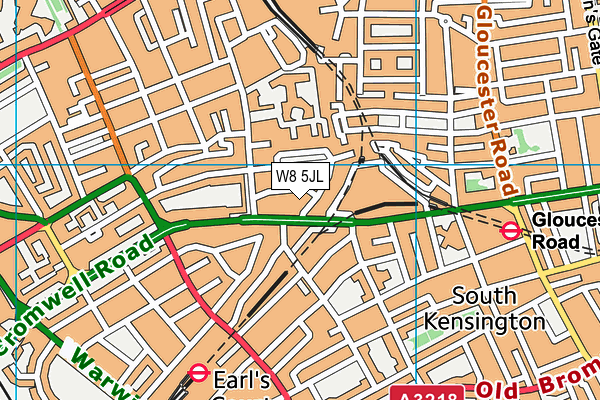 W8 5JL map - OS VectorMap District (Ordnance Survey)