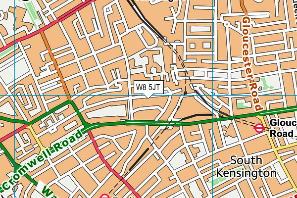 W8 5JT map - OS VectorMap District (Ordnance Survey)