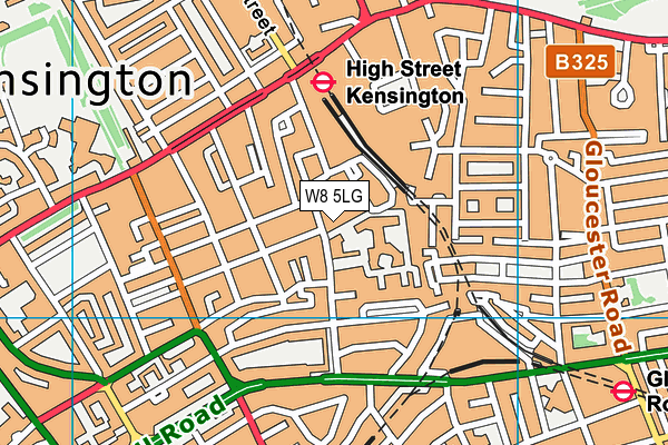 W8 5LG map - OS VectorMap District (Ordnance Survey)