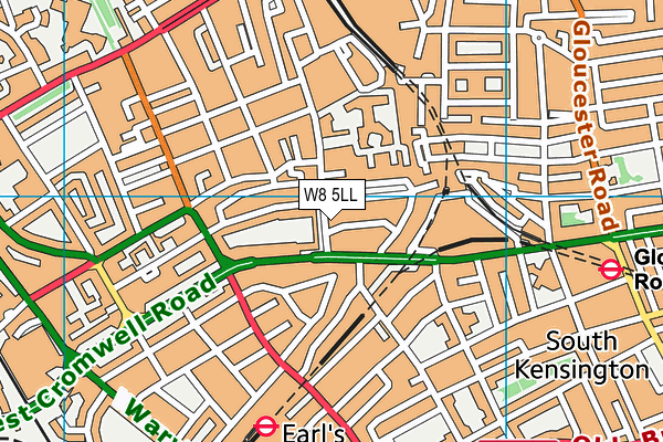 W8 5LL map - OS VectorMap District (Ordnance Survey)