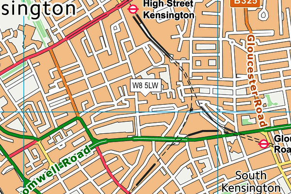 W8 5LW map - OS VectorMap District (Ordnance Survey)