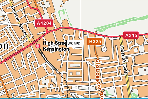 W8 5PD map - OS VectorMap District (Ordnance Survey)