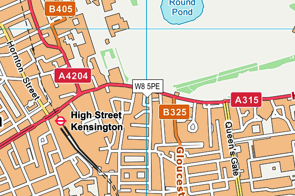 W8 5PE map - OS VectorMap District (Ordnance Survey)