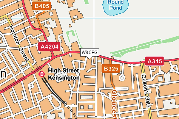 W8 5PG map - OS VectorMap District (Ordnance Survey)