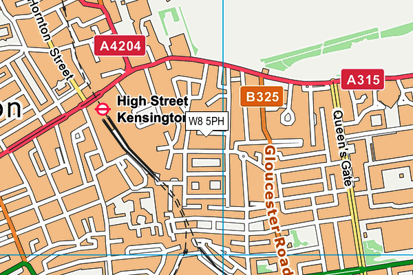 W8 5PH map - OS VectorMap District (Ordnance Survey)