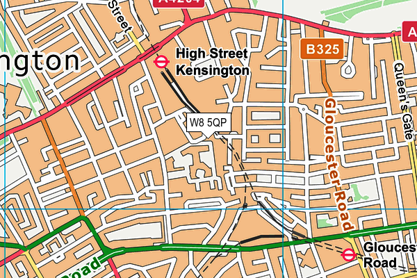 W8 5QP map - OS VectorMap District (Ordnance Survey)