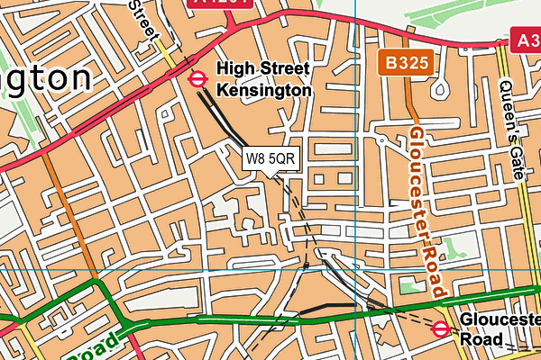 W8 5QR map - OS VectorMap District (Ordnance Survey)