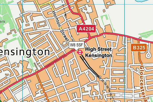 W8 5SF map - OS VectorMap District (Ordnance Survey)