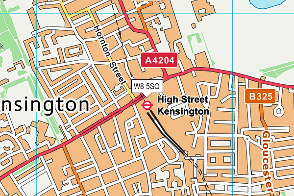 W8 5SQ map - OS VectorMap District (Ordnance Survey)