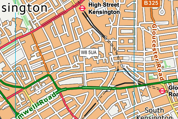 W8 5UA map - OS VectorMap District (Ordnance Survey)