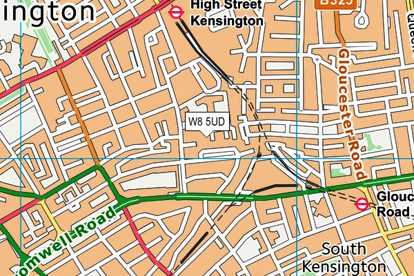 W8 5UD map - OS VectorMap District (Ordnance Survey)