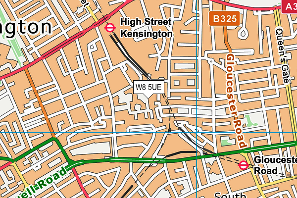 W8 5UE map - OS VectorMap District (Ordnance Survey)