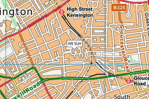 W8 5UH map - OS VectorMap District (Ordnance Survey)