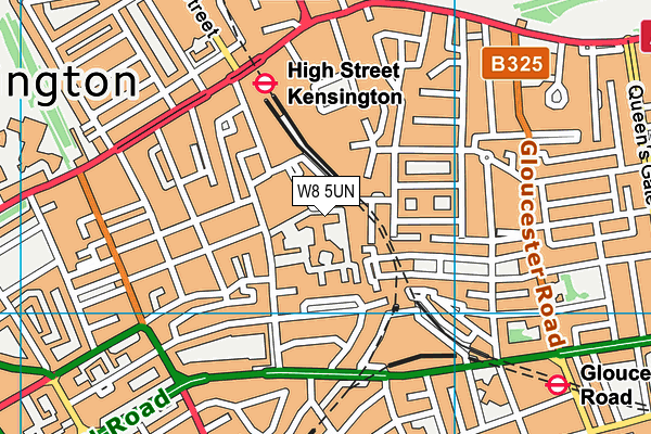 W8 5UN map - OS VectorMap District (Ordnance Survey)