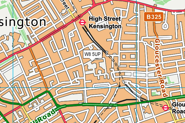 W8 5UP map - OS VectorMap District (Ordnance Survey)