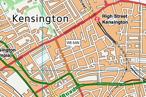 W8 6AN map - OS VectorMap District (Ordnance Survey)