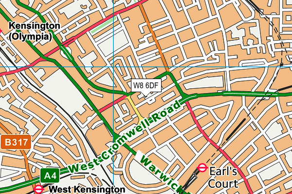 W8 6DF map - OS VectorMap District (Ordnance Survey)